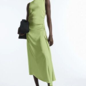 COS Asymmetrical Midi Dress in Green